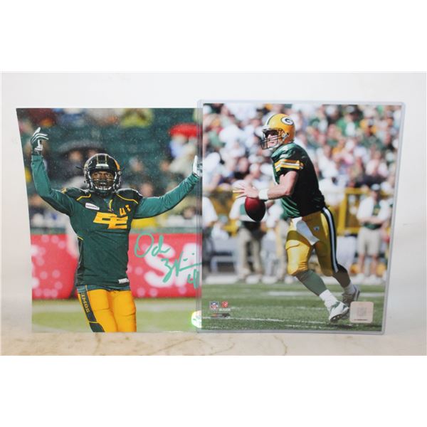 (2) UNVERIFIED SIGNED FOOTBALL PICTURES