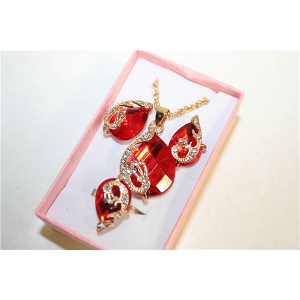 NEW NECKLACE AND RING WITH EARRINGS SZ 7.75