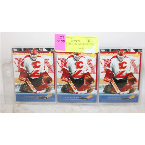 3 TREVOR KIDD ROOKIE YEAR 1995 PINNACLE