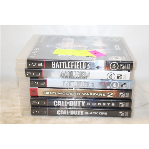 6 PS3 GAMES - CALL OF DUTY & BALLEFIELD