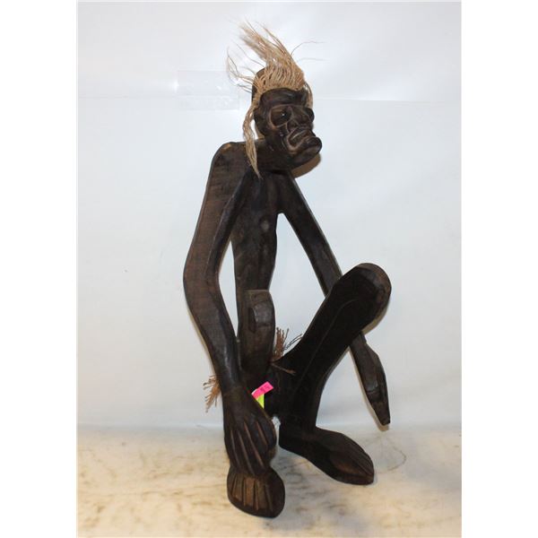 HAND CARVED WOODEN TIKI STATUE