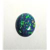 Image 1 : 18)  NATURAL OVAL BLUE FIRE BLACK