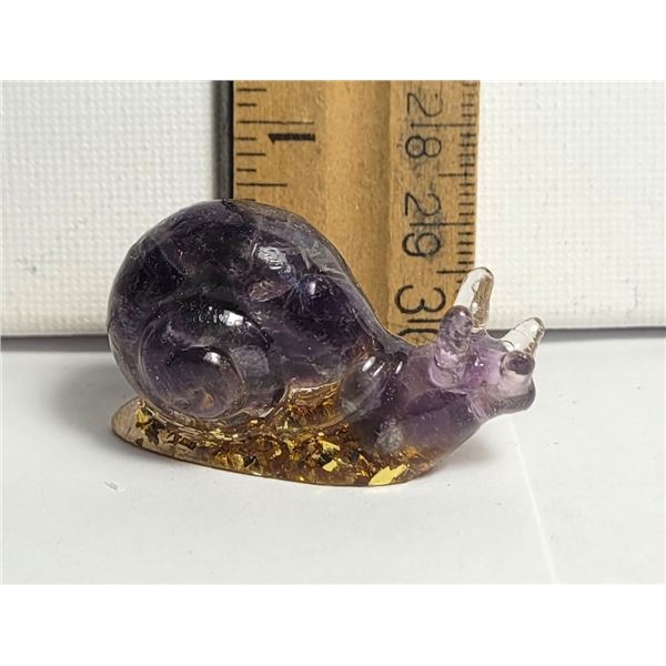15)  NATURAL AMETHYST AND GOLD FLAKE