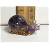 Image 1 : 15)  NATURAL AMETHYST AND GOLD FLAKE