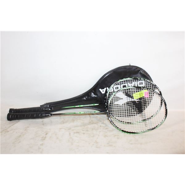 PAIR OF DIADORA REFLEX-TEC 40 BADMINTON RACKETS