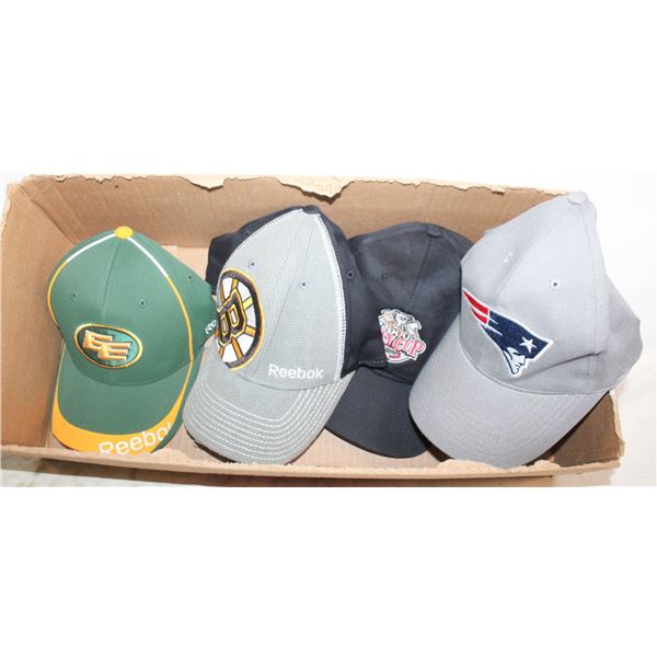 4 VINTAGE PROFESSIONAL SPORTS HATS TOGETHER