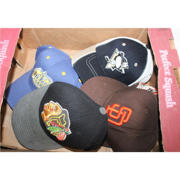 4 VINTAGE PROFESSIONAL SPORTS HATS TOGETHER