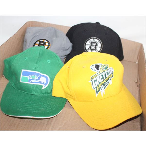 4 VINTAGE PROFESSIONAL SPORTS HATS TOGETHER