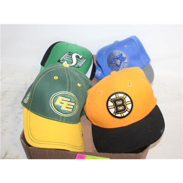 4 VINTAGE PROFESSIONAL SPORTS HATS TOGETHER