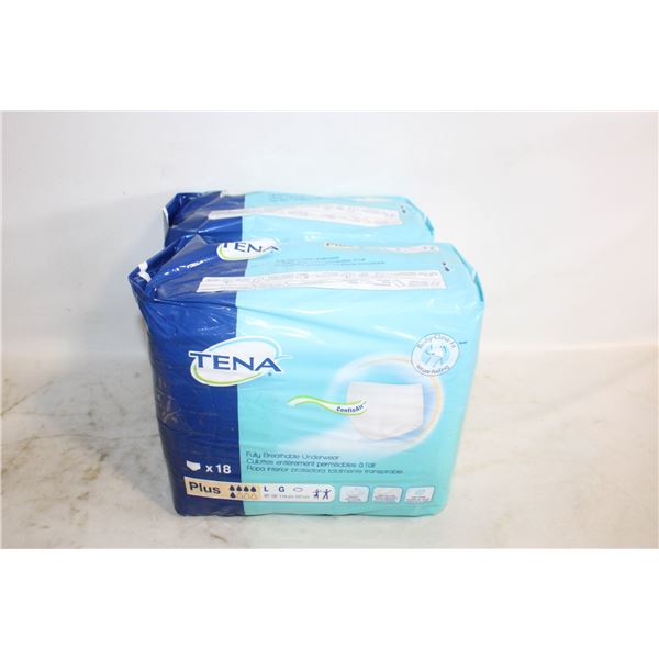 2 PACKS TENA PLUS LG