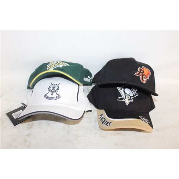 4 VINTAGE PROFESSIONAL SPORTS HATS TOGETHER