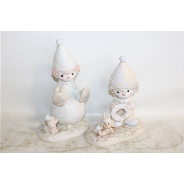 TWO PRECIOUS MOMENTS CLOWNS (6 AND 7 INCH)