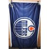 Image 1 : OILERS FLAG- 60" X 36"- MINOR DAMAGE ON END