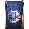 Image 1 : OILERS FLAG- 60" X 36"- MINOR DAMAGE ON END