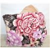 Image 1 : MINK BLANKETS QUEENSIZE FLORAL THEME BLANKET