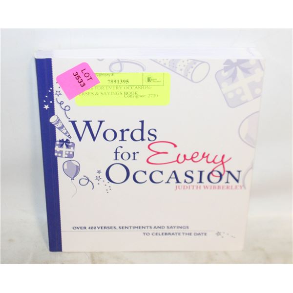 WORDS FOR EVERY OCCASION- VERSES & SAYINGS BOOK