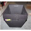 Image 1 : PLASTIC BASKET STYLE TOTES- 16 X 13 X 12- SET OF