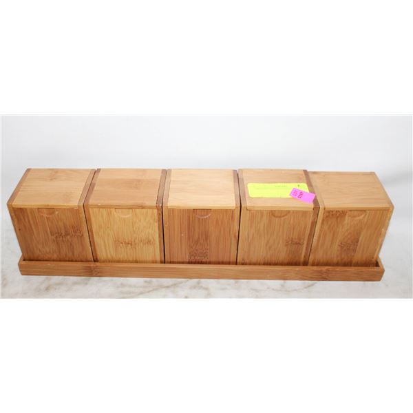 WOODEN 5 CUBE STORAGE CENTER