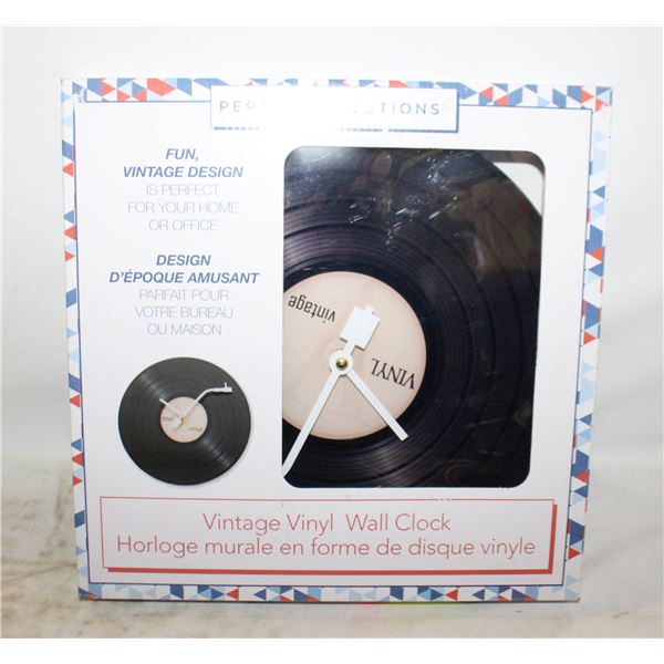 NEW VINTAGE VINYL WALL CLOCK