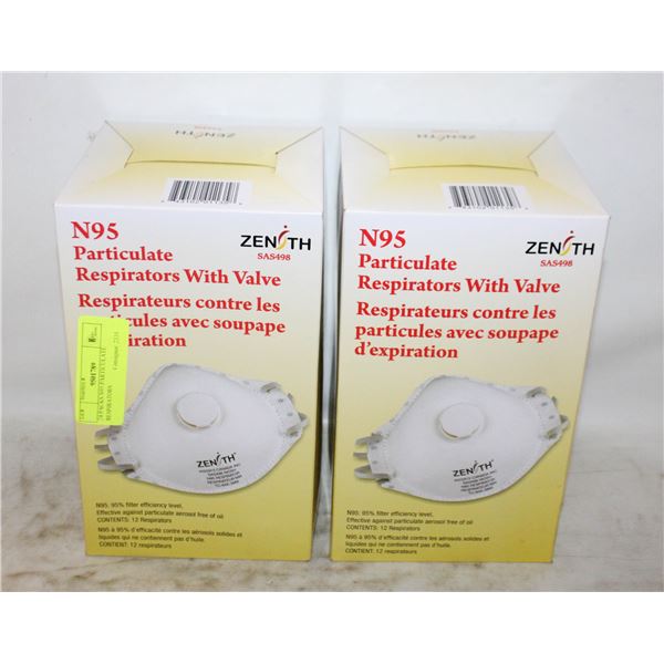 24 PACKS N95 PARTICULATE RESPIRATORS