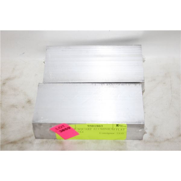 2 PACK SQUARE ALUMINIUM FLAT BAR 1X2X4