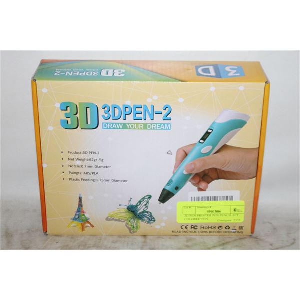 3D PEN PRINTER PEN PENCIL DIY COLORED PEN
