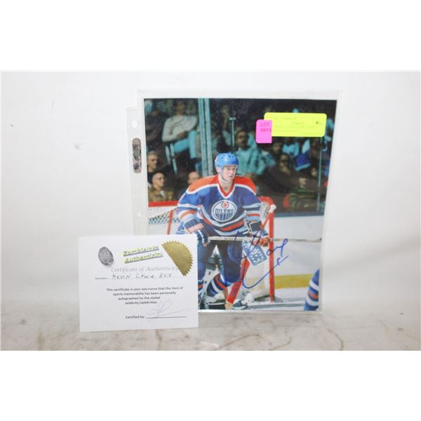 ESTATE OILERS KEVIN LOWE SIGNED 8X10 WITH