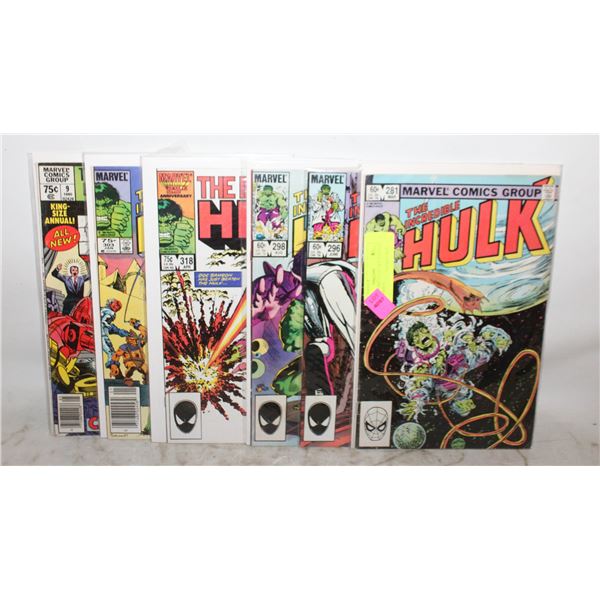 MARVEL COMICS LOT OF 8 VINTAGE HULK COMICS
