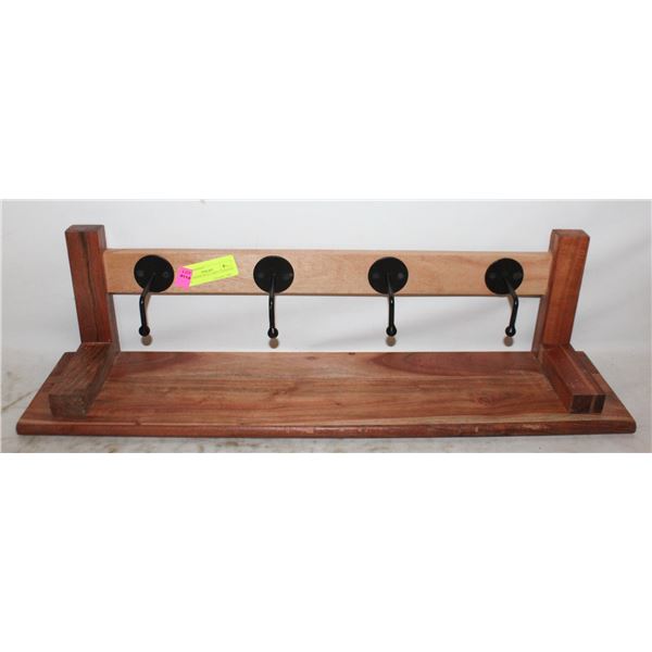 SOLID WOOD WALL SHELF HANGING UNIT