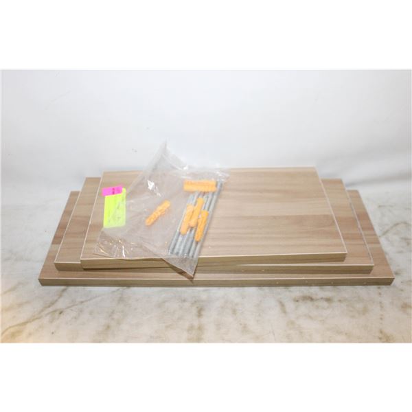 NEW 3PC WOOD FLOATING SHELF SET
