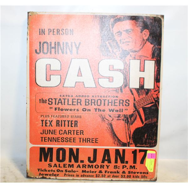 JOHNNY CASH 16X20 WALL ART CANVAS