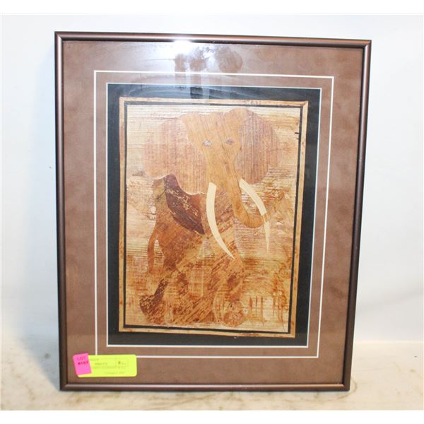 MOSAIC FRAMED ELEPHANT WALL ART