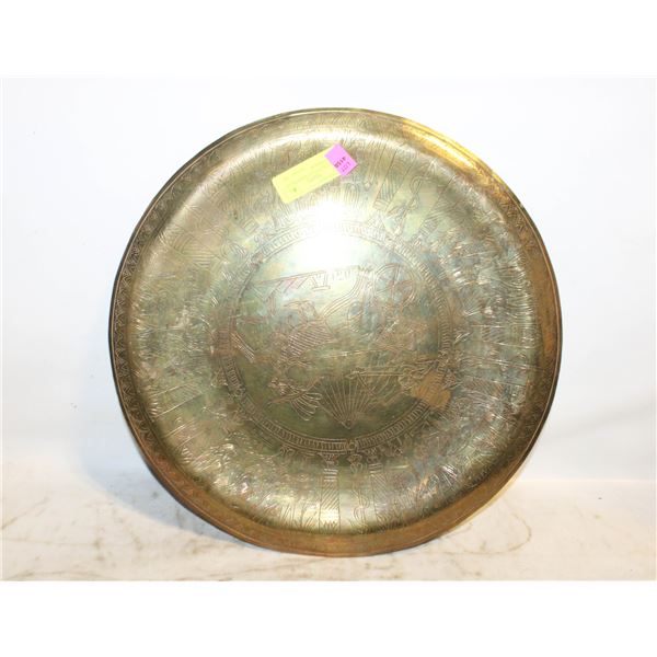 VINTAGE EGYPTIAN SOLID BRASS ETCHED PHAROH