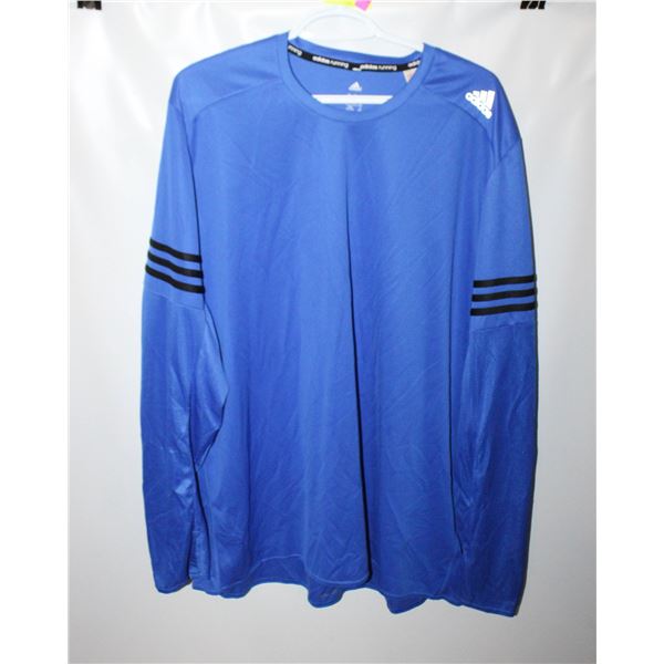 MENS 2XL ADIDAS RUNNING BLUE LONG SLEEVE SPORT