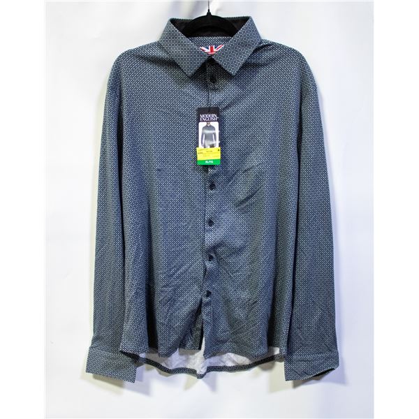 NEW MODERN ENGLISH BUTTON UP TEXTILE SHIRT XL