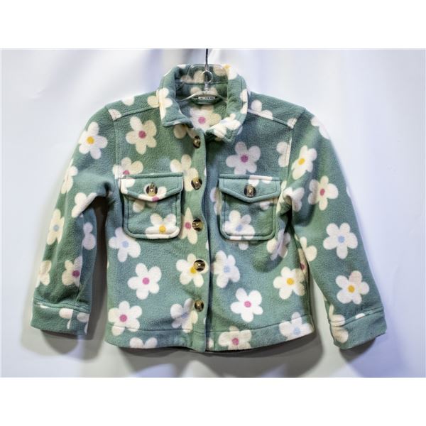 PEKKLE KIDS FLEECE SAGE FLORAL SWEATER SIZE 3T