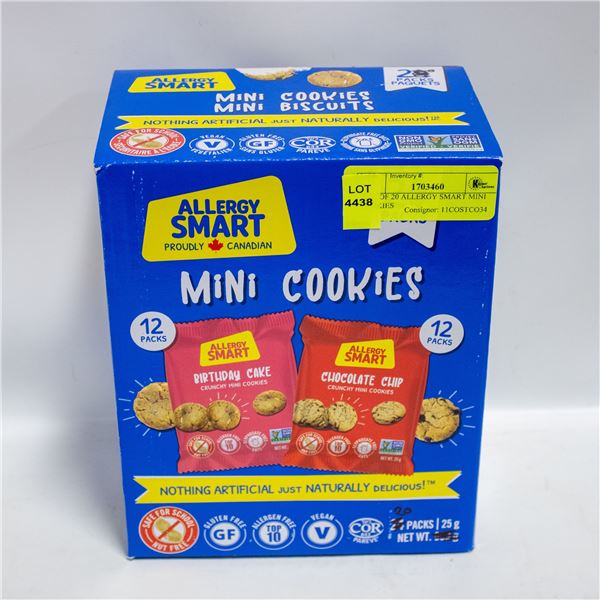 BOX OF 20 ALLERGY SMART MINI COOKIES