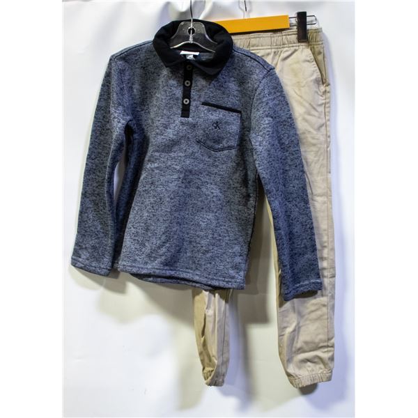 2 PIECE CALVIN KLEIN KIDS COLLARED HOODIE & PANTS