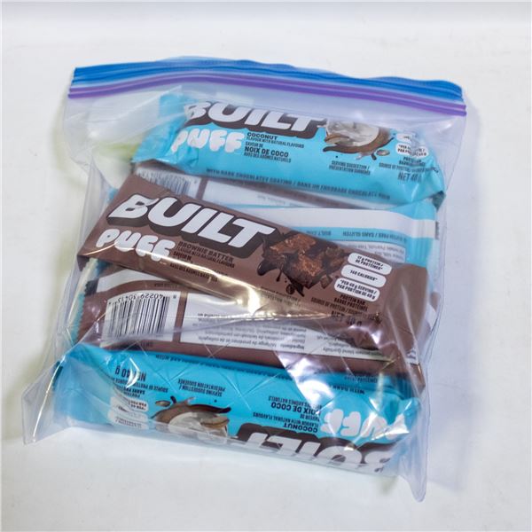 BAG OF 7 BUILT PUFF PROTEIN BARS BROWNIE BATTER &
