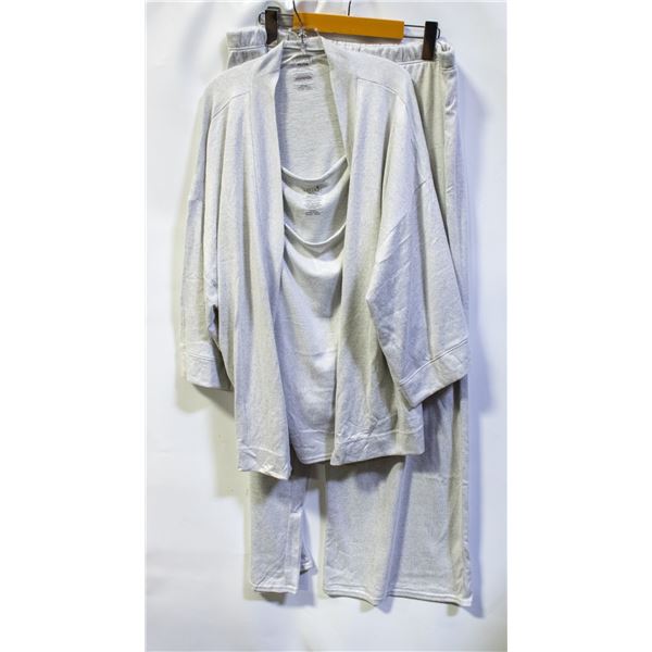 3 PIECE LEMON WOMENS SLEEPWEAR SET GREY SIZE XL