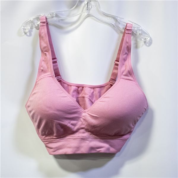 PUMA WOMENS SEAMLESS SPORTS BRA PINK SIZE LARGE