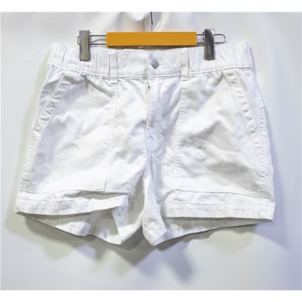 GAP WOMENS TWILL JEAN SHORTS WHITE SIZE MEDIUM
