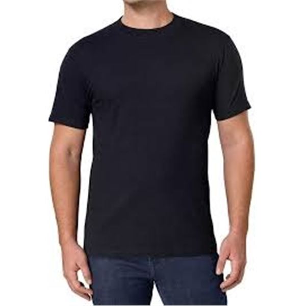 6 PK OF KIRKLAND MENS T-SHIRT BLACK SIZE LARGE