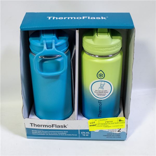 2 PK OF THERMO FLASK INSULATED WATER BOTTLES