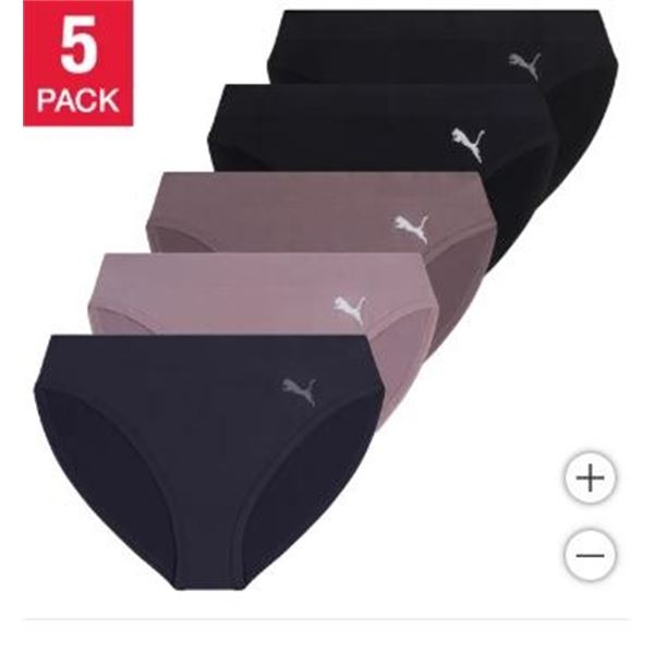 NEW 5 PK OF PUMA WOMENS BIKINI UNDERWEAR SIZE LG