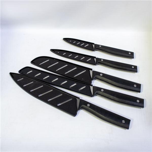 5 PIECE SKANDIA KNIFE SET WITH BLADE GUARDS