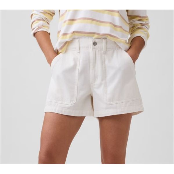 NEW GAP HIGH WAISTED WIDE LEG SHORTS WHITE SIZE XS