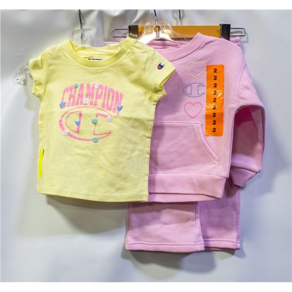 NEW CHAMPION GIRLS 3 PIECE SET SIZE 2