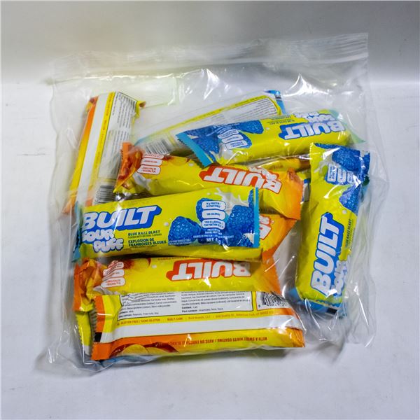 BAG OF 13 BUILT SOUR PUFF PROTEIN BARS BLUE RAZZ