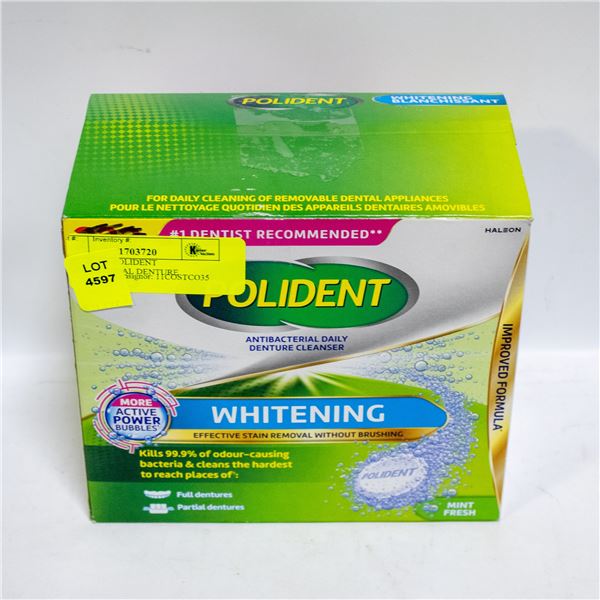 BOX OF 168 POLIDENT ANTIBACTERIAL DENTURE CLEANER